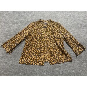 Francesca Rose Cardigan M Open Front Cheetah Leopard Lace Top Whimsygoth